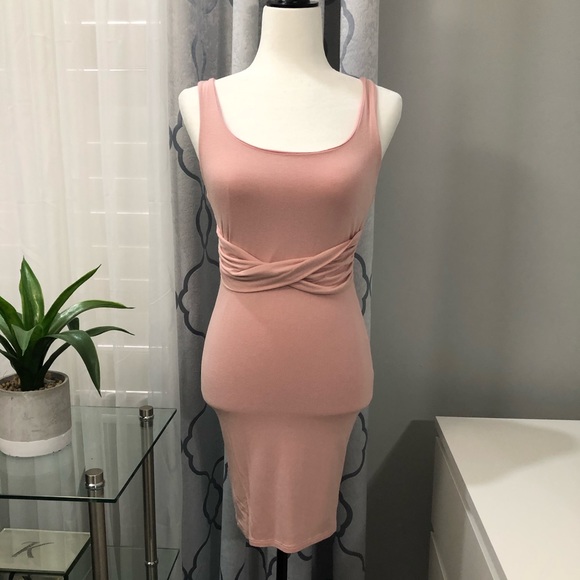 Pink Midi Double-Lined Dress - Picture 1 of 3